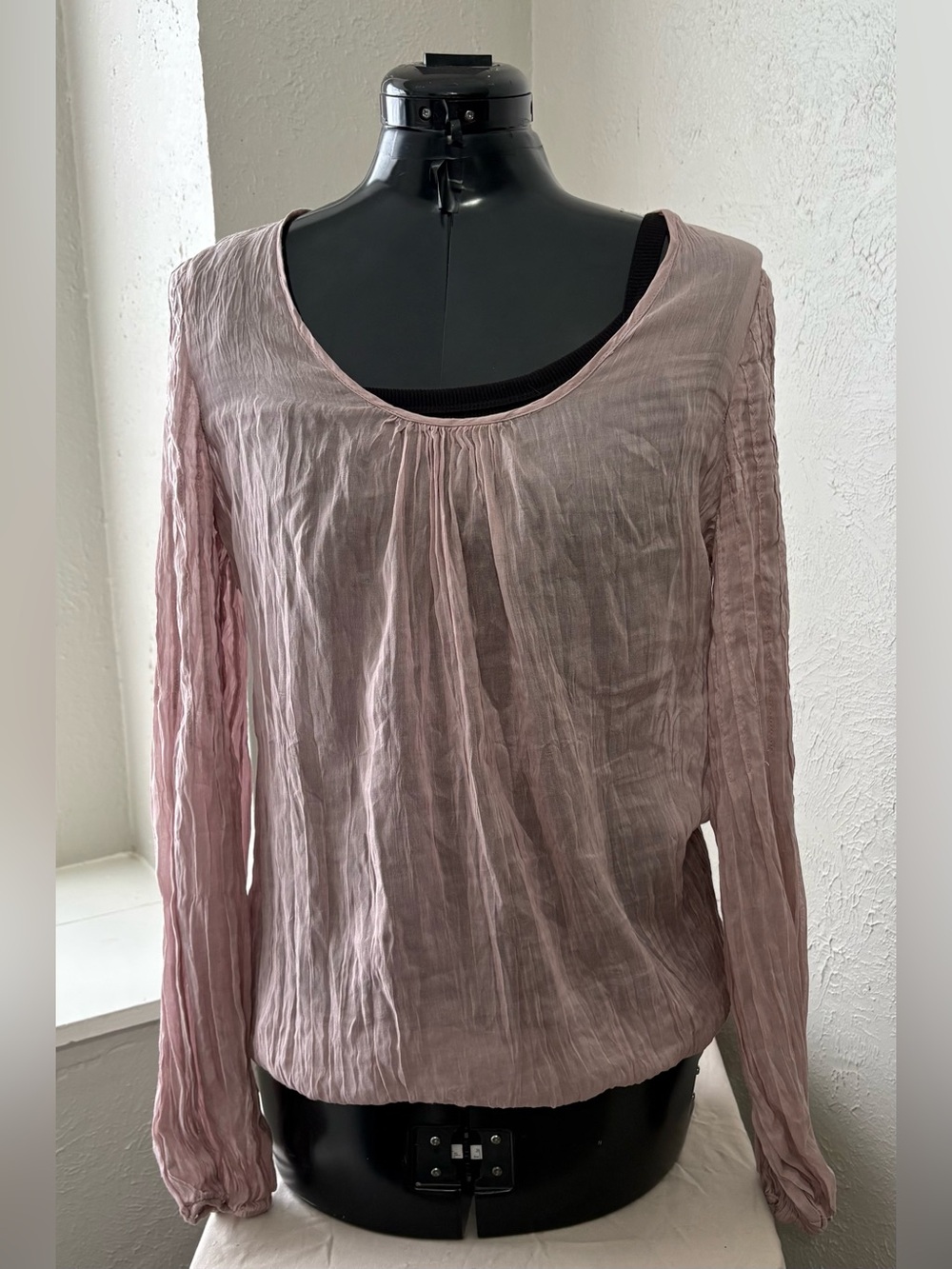Trinity Clothing Women’s Mauve Cotton Silk Long Sleeve Blouse Size Medium.